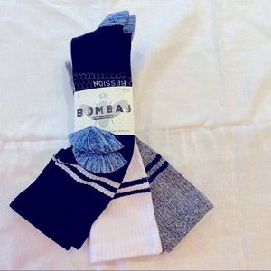 Bombas Socks Compression 3 Pack Black Gray and White
